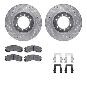 R1 Concepts® - Drilled and Slotted Brake Kit with Semi-Metalic Pads