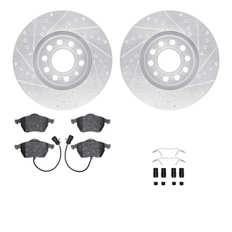 R1 Concepts® - Drilled and Slotted Brake Kit with Semi-Metalic Pads