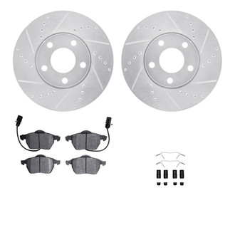 R1 Concepts® - Drilled and Slotted Brake Kit with Semi-Metalic Pads