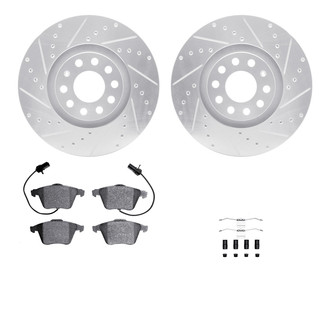 R1 Concepts® - Drilled and Slotted Brake Kit with Semi-Metalic Pads