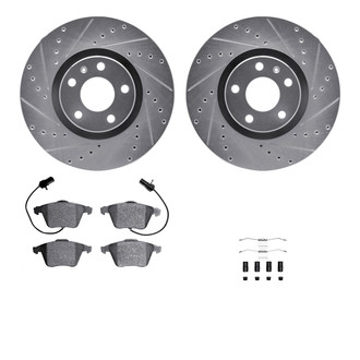 R1 Concepts® - Drilled and Slotted Brake Kit with Semi-Metalic Pads