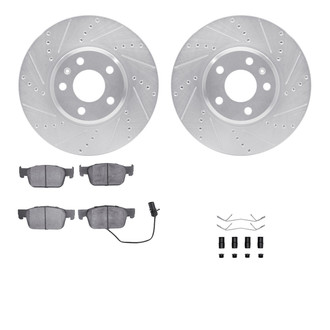 R1 Concepts® - Drilled and Slotted Brake Kit with Semi-Metalic Pads