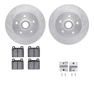 R1 Concepts® - Drilled and Slotted Brake Kit with Semi-Metalic Pads