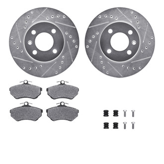 R1 Concepts® - Drilled and Slotted Brake Kit with Semi-Metalic Pads