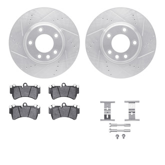 R1 Concepts® - Drilled and Slotted Brake Kit with Semi-Metalic Pads