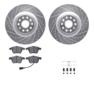 R1 Concepts® - Drilled and Slotted Front Brake Kit with Semi-Metalic Pads