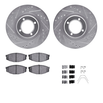 R1 Concepts® - Drilled and Slotted Brake Kit with Semi-Metalic Pads