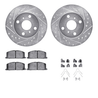 R1 Concepts® - Drilled and Slotted Brake Kit with Semi-Metalic Pads