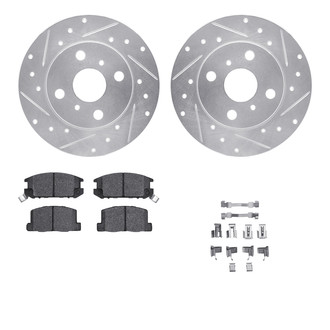 R1 Concepts® - Drilled and Slotted Rear Brake Kit with Semi-Metalic Pads