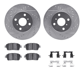 R1 Concepts® - Drilled and Slotted Brake Kit with Semi-Metalic Pads