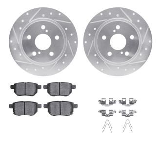 R1 Concepts® - Drilled and Slotted Brake Kit with Semi-Metalic Pads