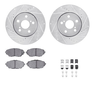 R1 Concepts® - Drilled and Slotted Brake Kit with Semi-Metalic Pads