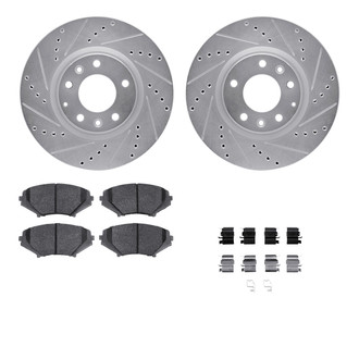 R1 Concepts® - Drilled and Slotted Brake Kit with Semi-Metalic Pads