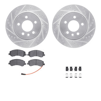 R1 Concepts® - Drilled and Slotted Brake Kit with Semi-Metalic Pads