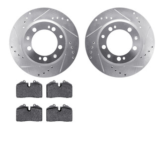 R1 Concepts® - Drilled and Slotted Brake Kit with Semi-Metalic Pads