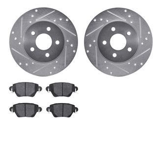 R1 Concepts® - Drilled and Slotted Rear Brake Kit with Semi-Metalic Pads