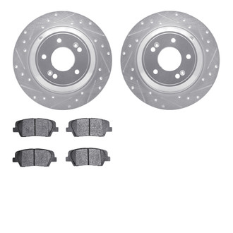 R1 Concepts® - Drilled and Slotted Rear Brake Kit with Semi-Metalic Pads