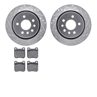 R1 Concepts® - Drilled and Slotted Brake Kit with Semi-Metalic Pads