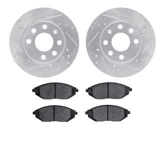 R1 Concepts® - Drilled and Slotted Brake Kit with Semi-Metalic Pads