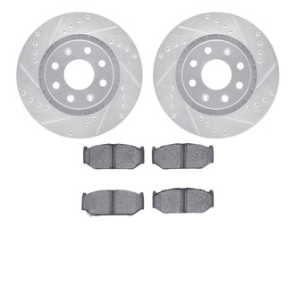 R1 Concepts® - Drilled and Slotted Brake Kit with Semi-Metalic Pads