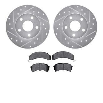 R1 Concepts® - Drilled and Slotted Rear Brake Kit with Semi-Metalic Pads