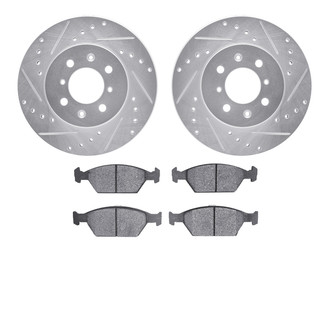 R1 Concepts® - Drilled and Slotted Brake Kit with Semi-Metalic Pads