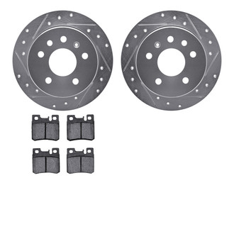 R1 Concepts® - Drilled and Slotted Rear Brake Kit with Semi-Metalic Pads