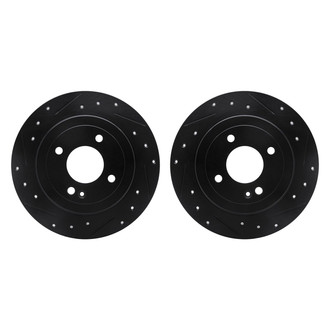 R1 Concepts® - Drilled and Slotted Rear Brake Rotor Set