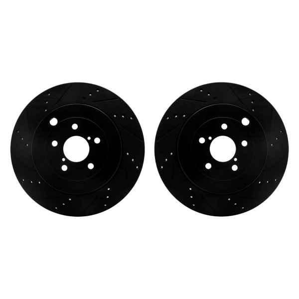 R1 Concepts® - Drilled and Slotted Rear Brake Rotor Set