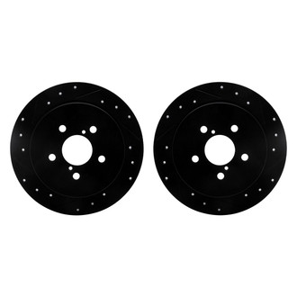 R1 Concepts® - Drilled and Slotted Rear Brake Rotor Set