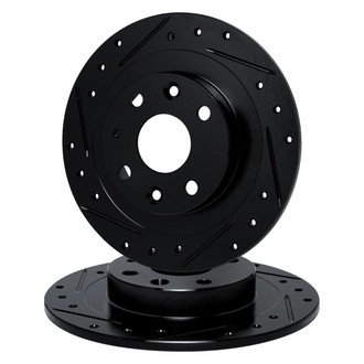 R1 Concepts® - eLINE Series™ Drilled and Slotted Rear Brake Rotor Set