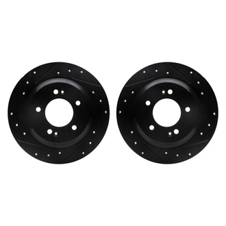 R1 Concepts® - Drilled and Slotted Rear Brake Rotor Set