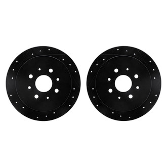 R1 Concepts® - Drilled and Slotted Rear Brake Rotor Set