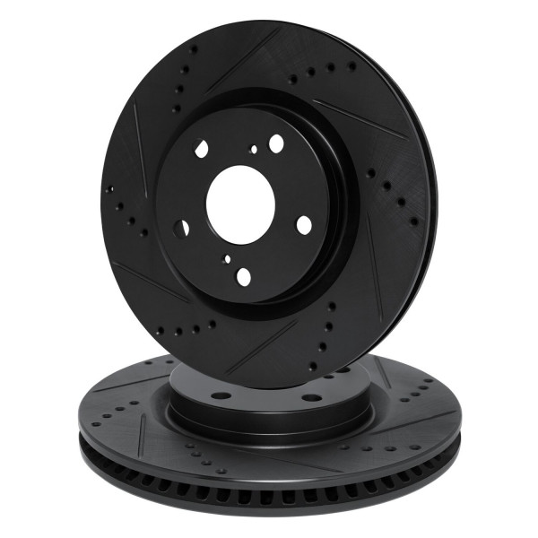 R1 Concepts Drilled And Slotted Carbon Coated Disc Brake Rotor Set WBPN1- 27025 - Walmart Supplies - View #4
