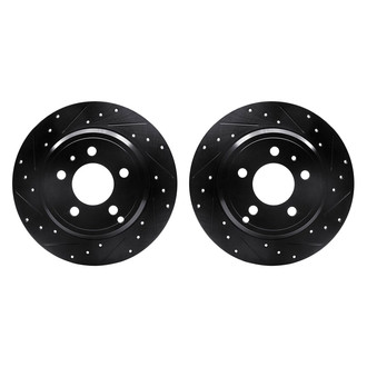 R1 Concepts® - Drilled and Slotted Rear Brake Rotor Set