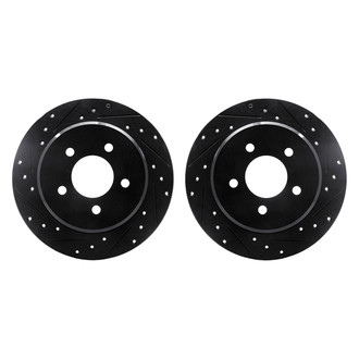R1 Concepts® - Drilled and Slotted Rear Brake Rotor Set