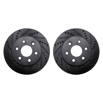R1 Concepts® - Drilled and Slotted Front Brake Rotor Set