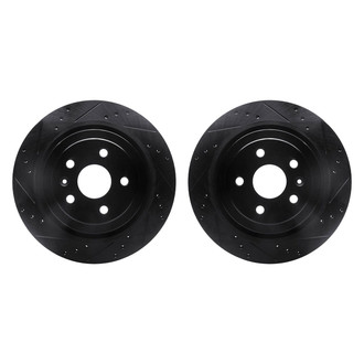 R1 Concepts® - Drilled and Slotted Rear Brake Rotor Set