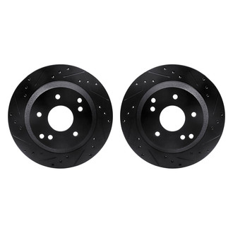 R1 Concepts® - Drilled and Slotted Rear Brake Rotor Set
