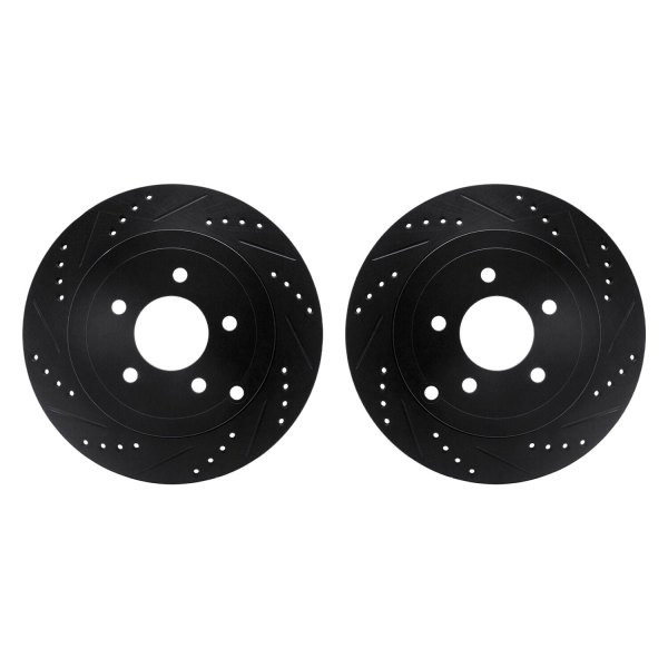 R1 Concepts® - Drilled and Slotted Rear Brake Rotor Set