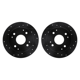 R1 Concepts® - Drilled and Slotted Rear Brake Rotor Set