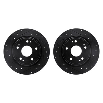 R1 Concepts® - Drilled and Slotted Rear Brake Rotor Set