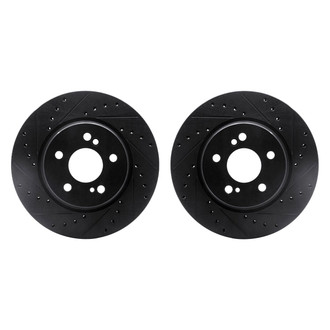 R1 Concepts® - Drilled and Slotted Rear Brake Rotor Set