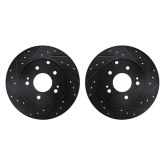 R1 Concepts® - Drilled and Slotted Rear Brake Rotor Set