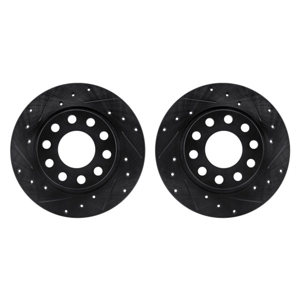 R1 Concepts® - Drilled and Slotted Rear Brake Rotor Set