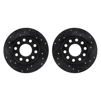 R1 Concepts® - Drilled and Slotted Rear Brake Rotor Set