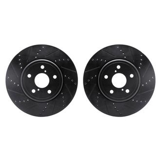 R1 Concepts® - Drilled and Slotted Front Brake Rotor Set