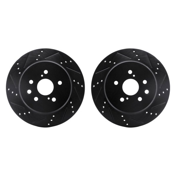 R1 Concepts® - Drilled and Slotted Rear Brake Rotor Set