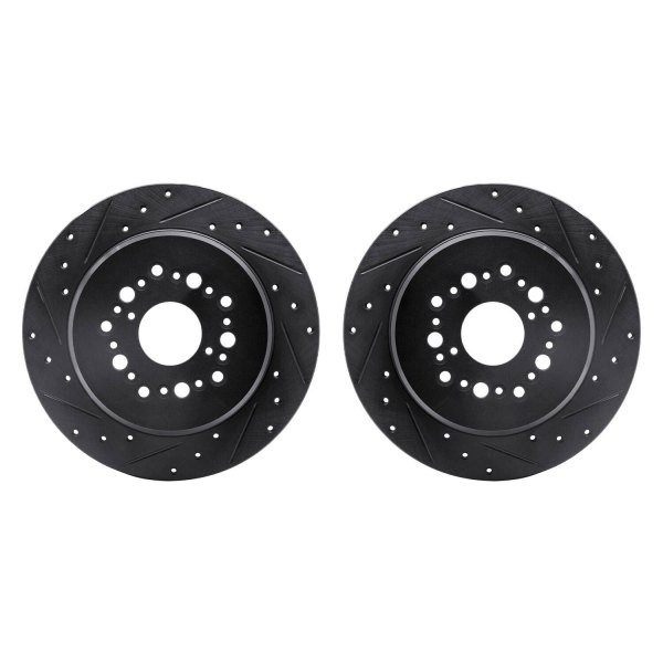 R1 Concepts® - Drilled and Slotted Rear Brake Rotor Set