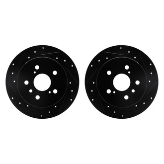R1 Concepts® - Drilled and Slotted Rear Brake Rotor Set